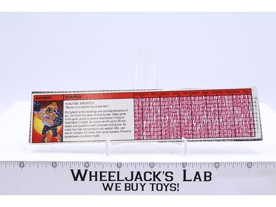 Grapple Action Figure Tech Spec 1985 Vintage Hasbro G1 Transformers