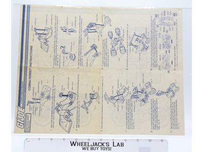 Cobra Ferret 1985 ORIGINAL Instructions/Blueprints G.I. Joe Hasbro