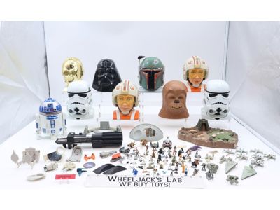 Large Lot of Star Wars Micro Machines 1990s Galoob Action Figures + Accessories