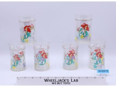 Lot of 6 Double Wall Glitter Charm Tumblers The Little Mermaid Selandia Disney