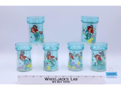 Lot of 6 Double Wall Glitter Charm Tumblers The Little Mermaid Selandia Disney