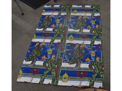 G.I. Joe Twin Bedspread Fleece Blanket 2003 Hasbro 66" x 90"