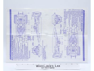 Cobra Water Moccasin 1984 ORIGINAL Instructions / Blueprints G.I. Joe Vehicle