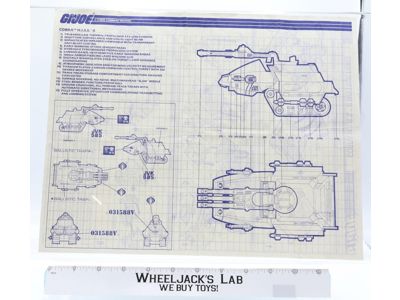 Cobra H.I.S.S. II 1989 ORIGINAL Instructions/Blueprints G.I. Joe Hasbro Vehicle