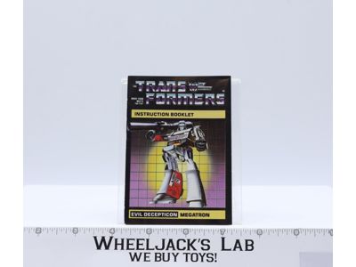 Megatron Action Figure Vintage Instruction Manual 1985 Hasbro G1 Transformers