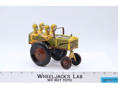 Jumpin Jeep Wind-Up Tin Litho WORKS 1940s Marx Military Toy Car