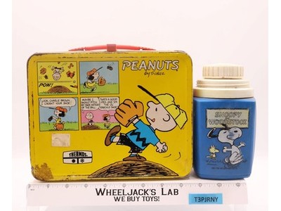 Peanuts/Charlie Brown Metal Lunch Box W/THERMOS 1966 Thermos Brand Vintage