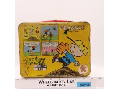 Peanuts/Charlie Brown Metal Lunch Box 1966 Thermos Brand Vintage NO THERMOS