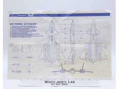 Sky Raven 1990 ORIGINAL Instructions/ Blueprints G.I. Joe Hasbro Action Figure