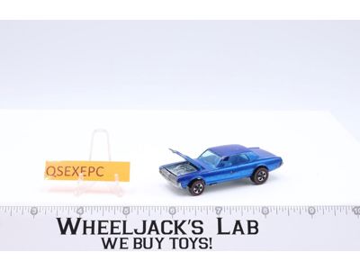 Custom Cougar Blue Hot Wheels 1967 Redline Mattel Vintage RL Blue Interior