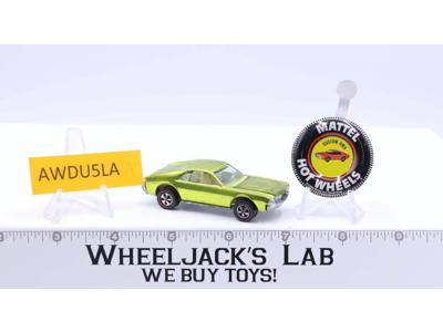 Custom AMX Antifreeze Yellow Lime 1969 Redline Hot Wheels Mattel Vintage BUTTON