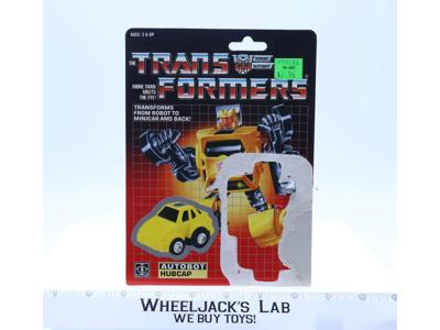 Hubcap Cardback Vintage Hasbro 1985 G1 Transformers Action Figure