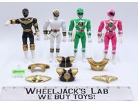 Lot of 4 Power Rangers 1993 1994 8" Bandai Action Figures + Accessories Weapons