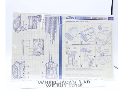 Cobra Maggot 1987 ORIGINAL Instructions/Blueprints G.I. Joe Hasbro Action Figure