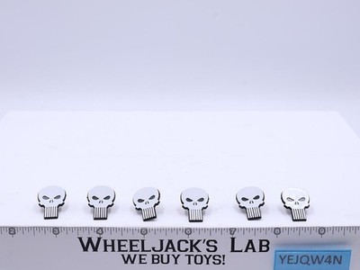 Lot of 6 The Punisher Marvel Pins Badges Broches White Skull 1" With Pinbacks