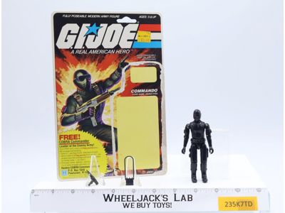 Snake Eyes V1 Straight Arms Complete 9 Cardback 1982 G.I. Joe Hasbro Vintage