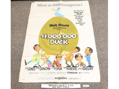 $1,000,000 Duck Walt Disney Original 1971 Movie Poster 41 x 27
