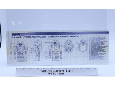 S.N.A.K.E. 1983 ORIGINAL Instructions Blueprints G.I. Joe Action Figure Vehicle