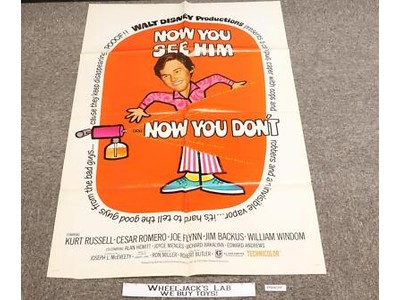 Now You See Him Now You Don't Walt Disney Original 1972 Movie Poster 41 x 27