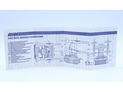 PAC/RAT Missile Launcher 1983 ORIGINAL Instructions Blueprints G.I. Joe Vehicle