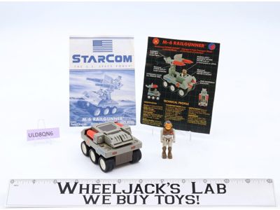 M-6 Railgunner W/ Rick Ruffing 100% Complete Starcom 1986 Coleco Vehicle