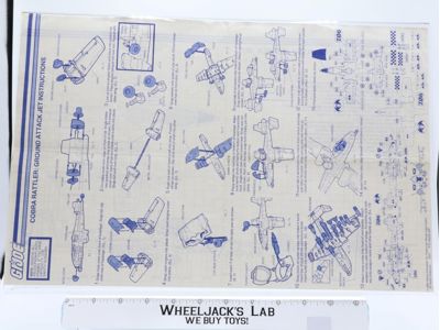 Cobra Rattler Ground Attack Jet 1984 ORIGINAL Instructions / Blueprints G.I. Joe