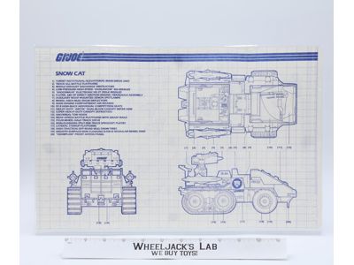 Snow Cat 1985 ORIGINAL Instructions Blueprints G.I. Joe Hasbro Action Figure