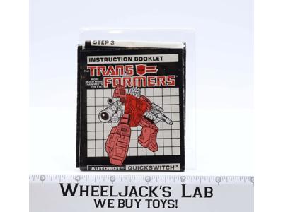 Quickswitch Instruction Manual Booklet 1987 Hasbro G1 Transformers