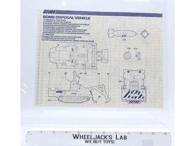 Bomb Disposal 1985 ORIGINAL Instructions/ Blueprints G.I. Joe Hasbro Vehicle