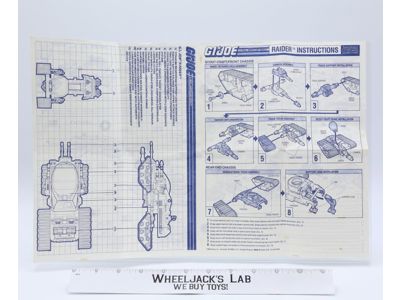 Raider 1989 ORIGINAL Instructions/Blueprints G.I. Joe Hasbro Action Figure