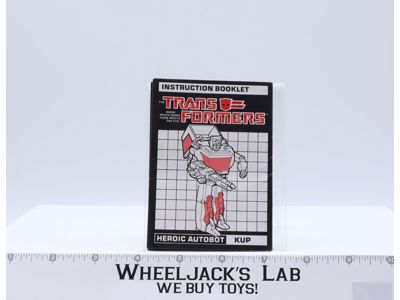 Kup TARGETMASTER Instruction Manual Booklet 1986 Hasbro G1 Transformers