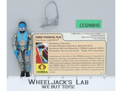 Lampreys V1 RED CARDBACK 100% Complete G.I. Joe 1985 Hasbro Vintage Figure