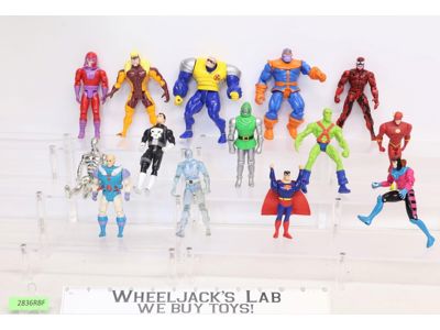 Lot of 14 Marvel Comics Action Figures + Accessories 1990s ToyBiz
