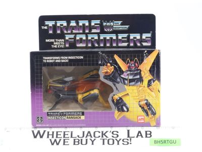 Ransack MIB UNUSED STICKERS W/Insert & Bubble 100% Complete 1985 G1 Transformers