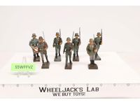 WWII German Soldiers (7) 3" Elastolin Vintage Marching w/ Weapons Drummer
