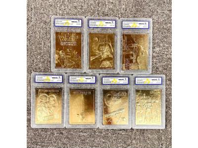 Lot of 7 WCG GRADED 10 Star Wars 1996 Score Board 23K Gold Cards