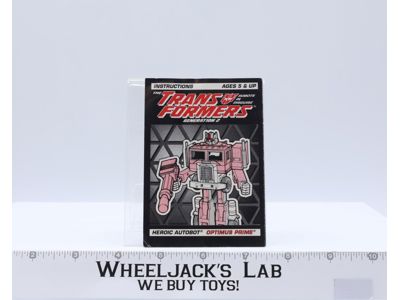 Optimus Prime Action Master Instruction Manual Booklet 1992 G2 Transformers