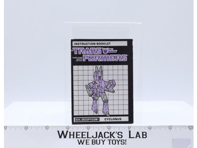 Cyclonus Action Figure Vintage Instruction Manual Booklet 1986 G1 Transformers