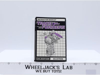 Galvatron Action Figure Vintage Instruction Booklet Manual 1986 G1 Transformers