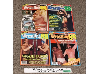 WWF Lot of 4 1988 Wrestling 88 COMPLETE Macho Hogan Luger Sting