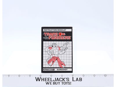 Sureshot Action Figure Instruction Manual Booklet 1987 Hasbro G1 Transformers