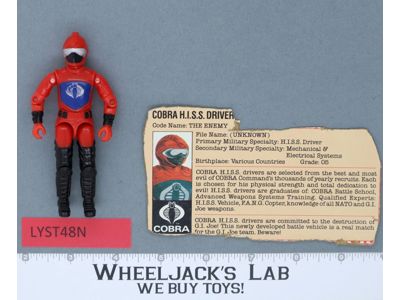 Cobra H.I.S.S. Driver V1 100% Complete G.I. Joe 1983 Hasbro Vintage Figure