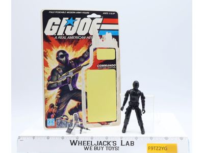 Snake Eyes V1 Straight Arms Complete 9 Cardback 1982 G.I. Joe Hasbro Vintage