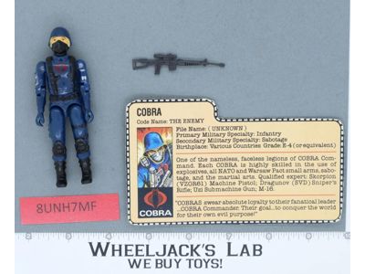 Cobra V1 Straight Arm 100% Complete G.I. Joe 1982 Hasbro Vintage Action Figure