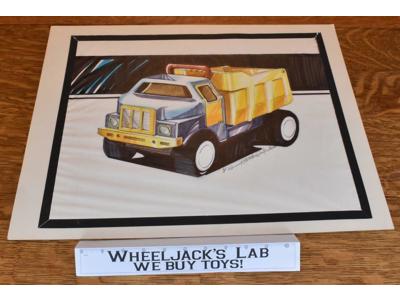Lot of 5 Dump Truck Preschool Tonka INITIAL CONCEPT ART ILLUSTRATIONS SKETCHES