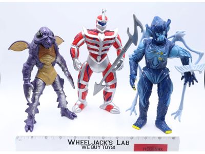 Lot of 3 Evil Space Aliens Mighty Morphin Power Rangers 1990's Bandai 8" Figures