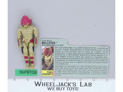 Nullifier V1 100% Complete G.I. Joe 1988 Hasbro Vintage Action Figure