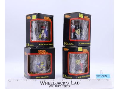 Lot of 4 Dick Tracy Action Packed Tumblers 7oz Selandia Disney NEW SEALED