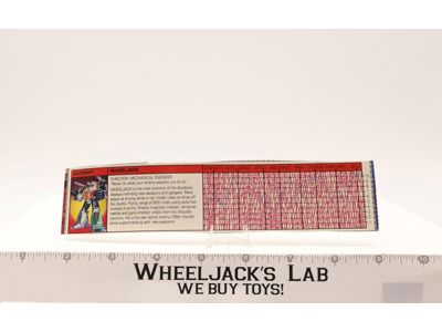 Wheeljack Action Figure Tech Spec 1985 Vintage Hasbro G1 Transformers