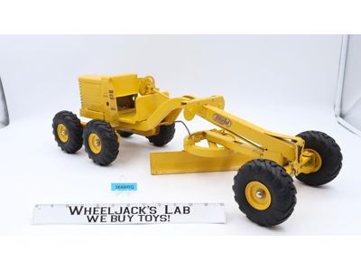 Yellow Motor Grader Pressed Steel Doepke Adams 1950s Vintage Toy Tractor